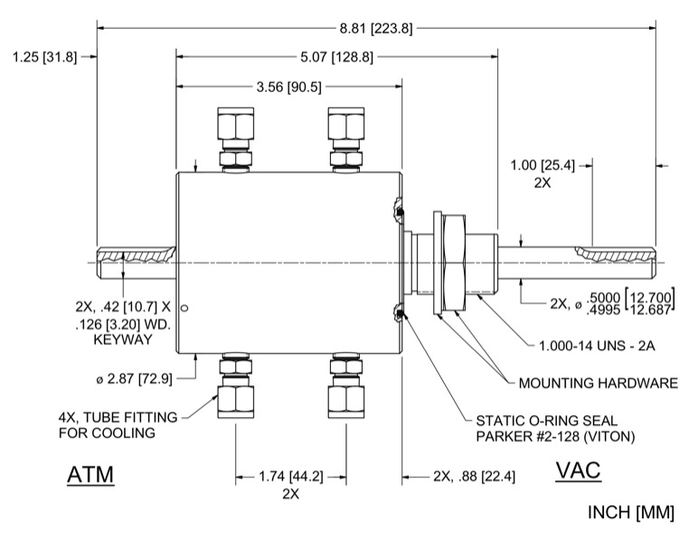 Feedthrough Model SS-500-SLAEW (part number 103204) dimensional specifications drawing