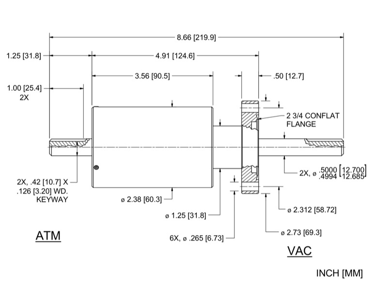Feedthrough Model SS-500-SLCB (part number 103909) dimensional specifications drawing