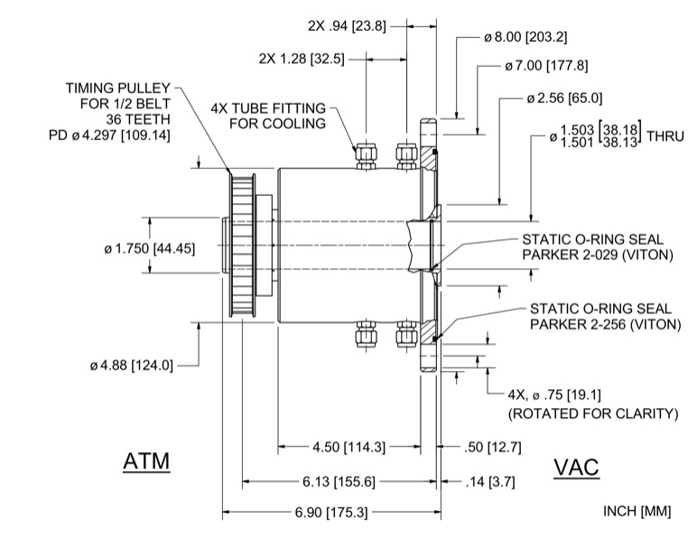 Feedthrough Model HS-1500-CFFCWPS (part number 107428) dimensional specifications drawing